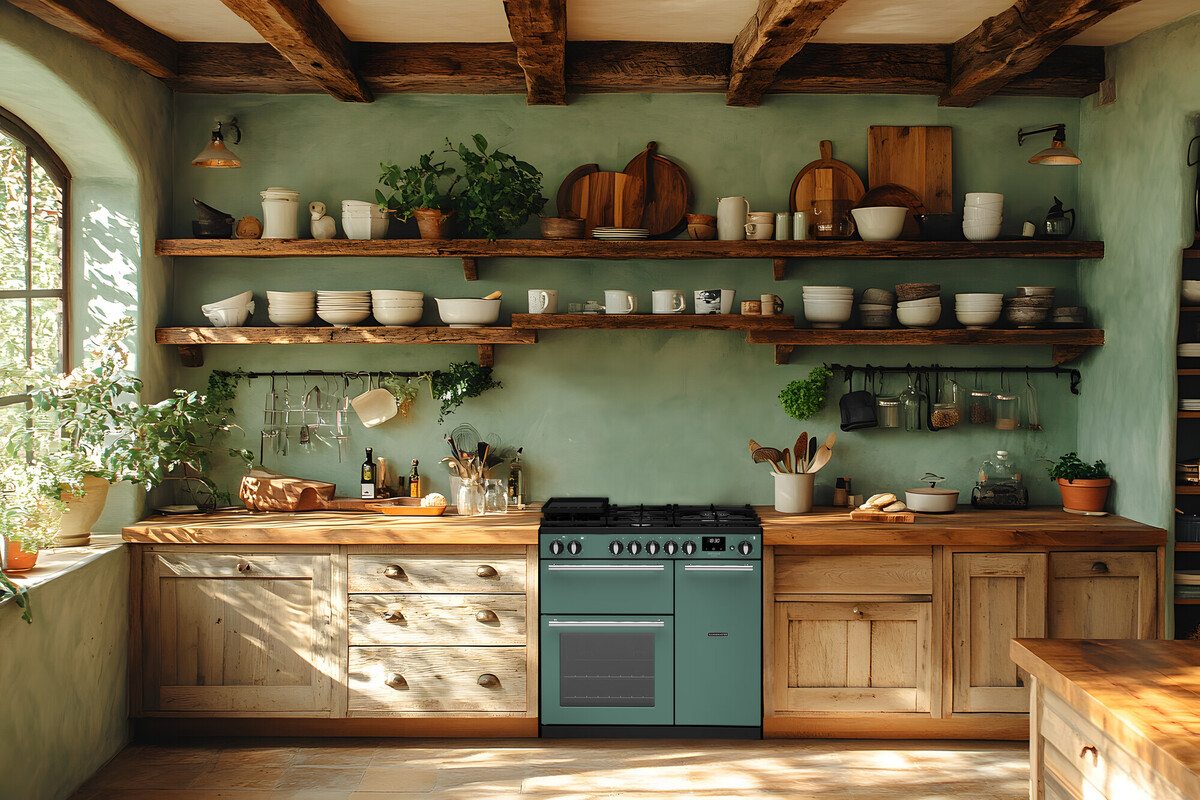 Drinnen, Innenarchitektur, Küche, Holz, Regal