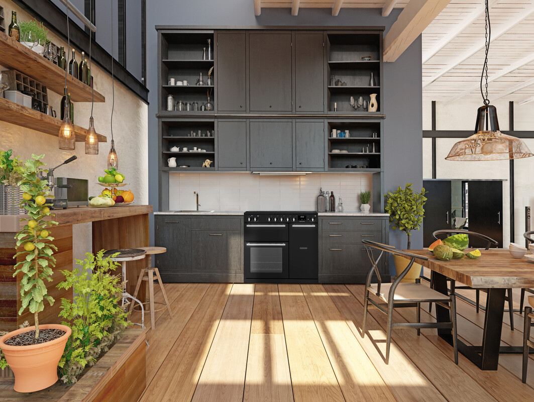 Drinnen, Innenarchitektur, Küche, Holz, Hartholz