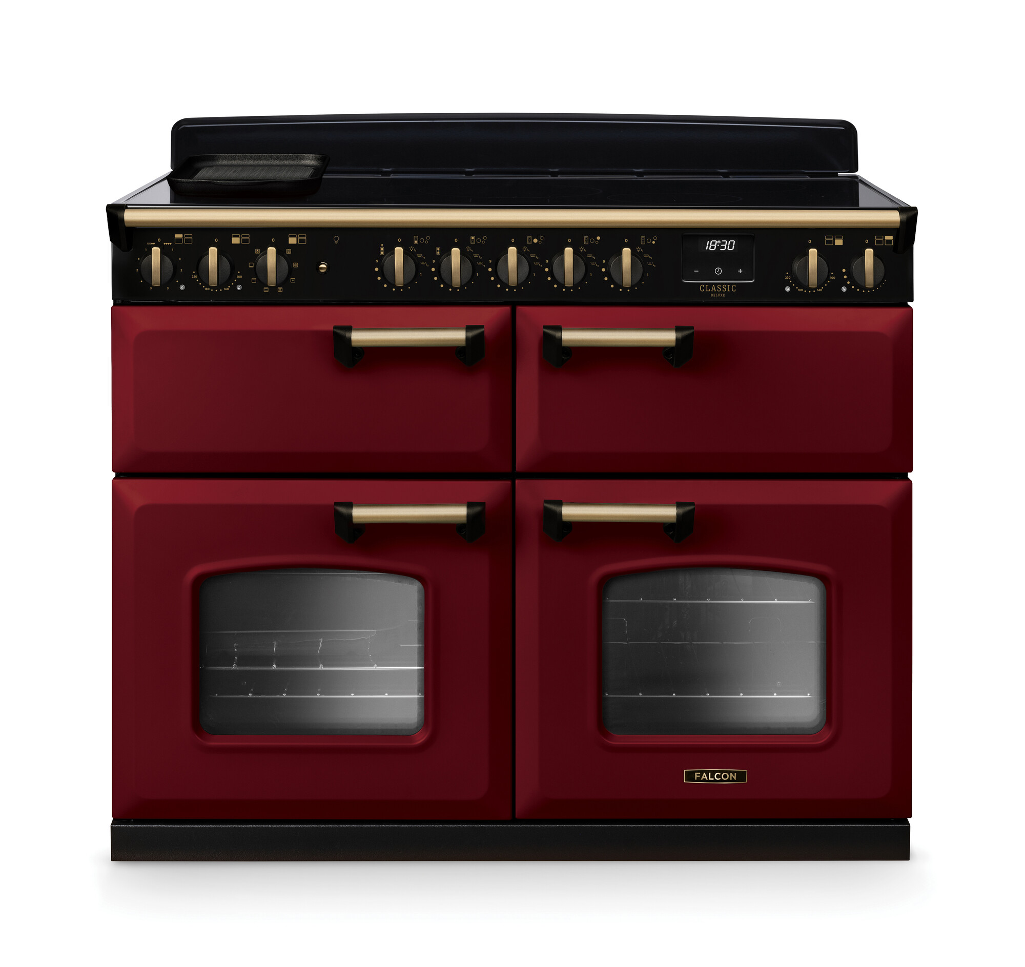 Burgunderroter Falcon Classic Standherd mit 4 Backöfen