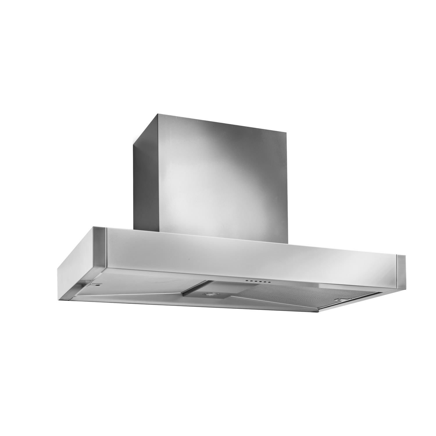Moderne Edelstahl-Dunstabzugshaube zur Wandmontage, geeignet für zeitgemäße Küchen, mit Abluft- und Umluftfunktion
