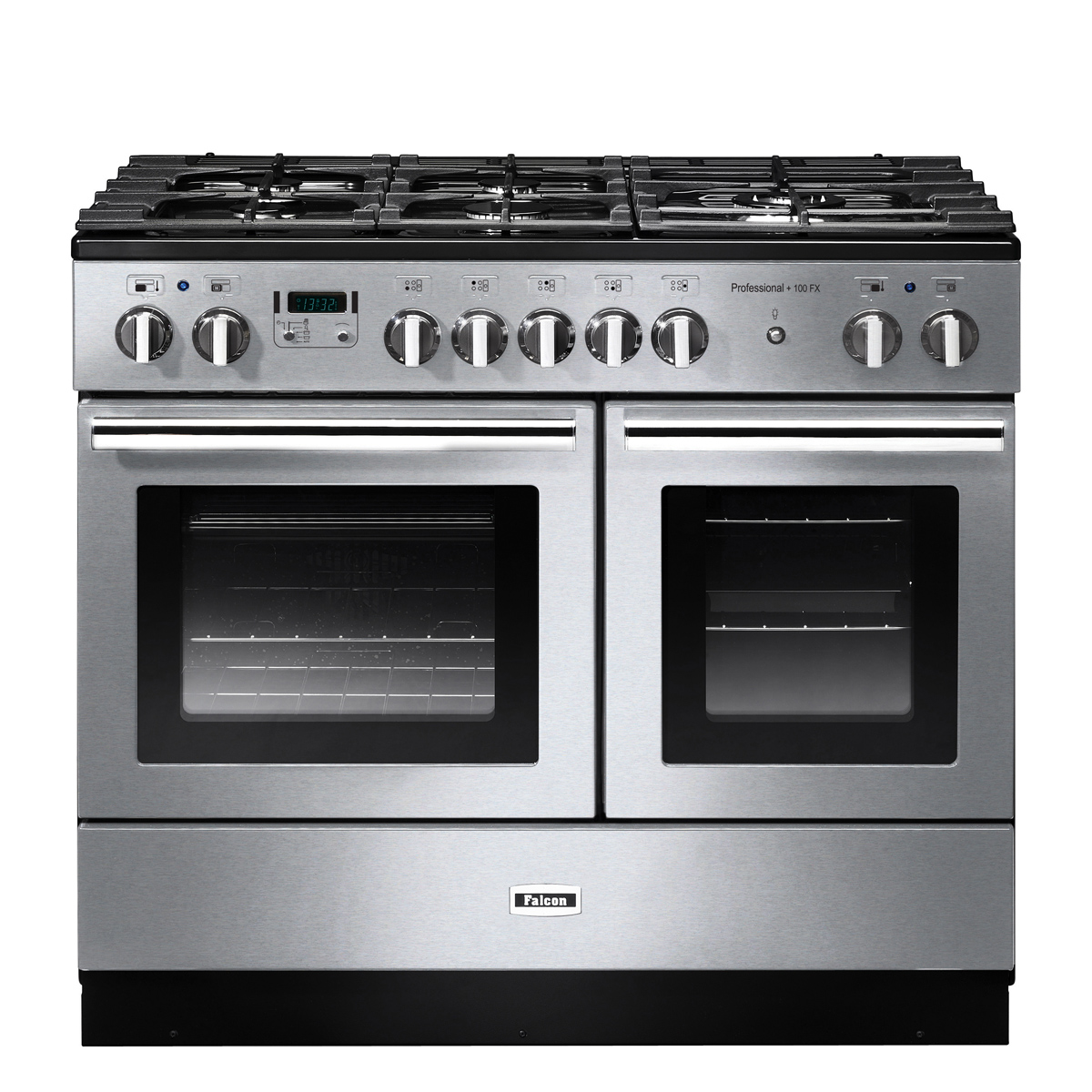 Moderner Falcon Professional+ 100 FX Gasherd mit Edelstahlgehäuse und zwei separaten Backöfen