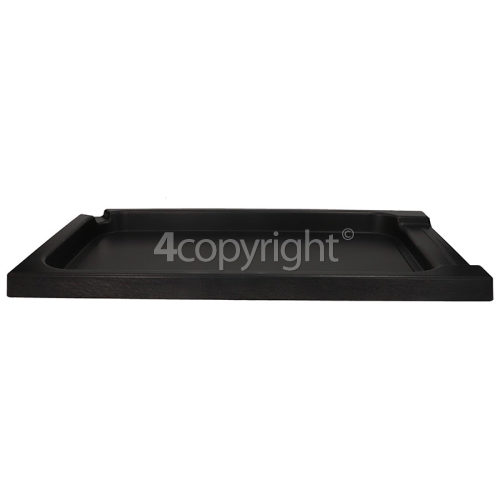 Abbildung eines schwarzen rechteckigen Backblechs, geeignet als Ersatzteil für Backöfen