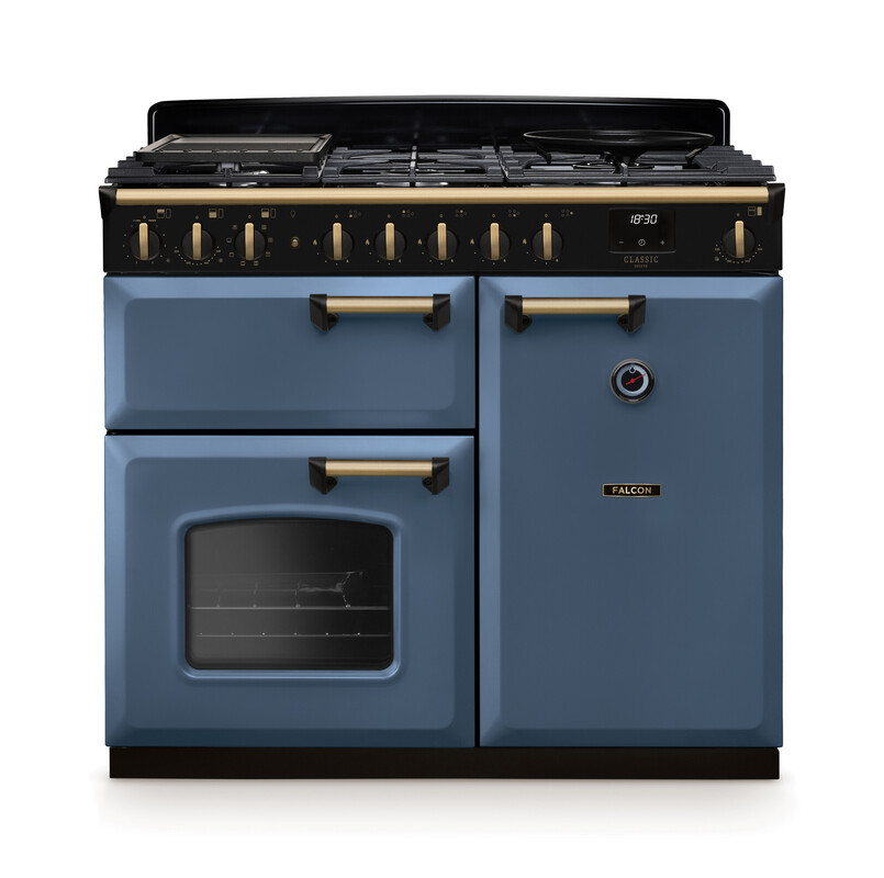 Falcon Classic Standherd mit Gas-Kochfeld, blau