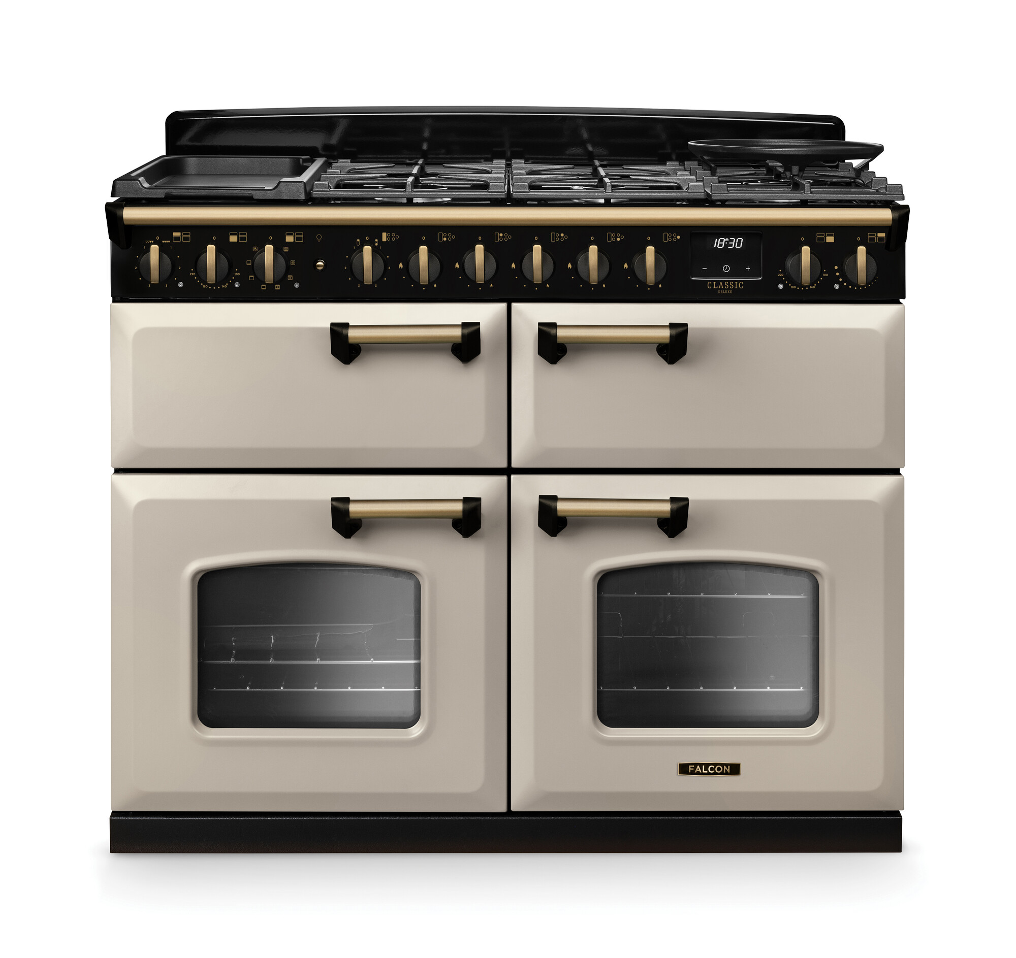 Falcon Classic 110 Standherd Creme mit Gasfeld, 4 Öfen