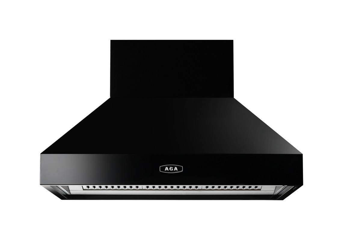 Frontansicht schwarze AGA Dunstabzugshaube